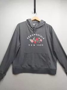Felpa con cappuccio Aeropostale donna XXL New York cappuccio floreale cordino taschino canguro - Foto 1 di 7