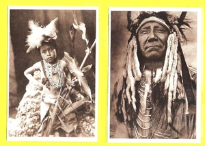 2 BEAUTIFUL NATIVE INDIGENOUS PHOTO POSTCARDS Curtis 04 - Picture 1 of 1