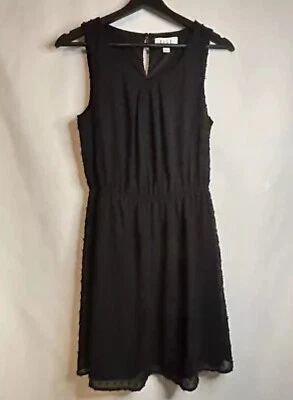 Elle Black Dress w/ Embroidered Polka Dots - Image 1 of 4