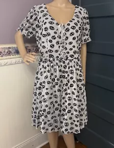 My Neighbor Totoro Kleid XL grau schwarz Susuwatari Print Schnürung vorne HOT TOPIC - Bild 1 von 13
