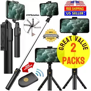 Remote Selfie Stick Tripod Phone Desktop Stand Desk Holder for iPhone/Samsung US - Picture 1 of 11