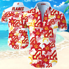 VENTE !! T-shirt hawaïen Atlanta Flames été boutonné ambiance été plage S-5XL