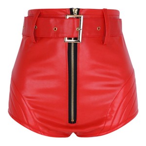 Conjunto de dos piezas formado por Top corto y pantalón corto de piel  sintética para mujer, Top corto de manga larga con cuello de pico, moda  urbana, para fiesta y Club|Conjuntos de