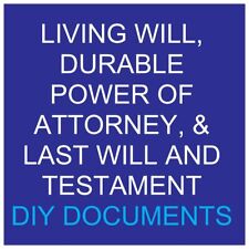MAILED Durable Power of Attorney, Living Will and Last Will & Testament DIY KIT