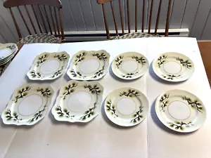 Narumi China Shasta Pine 4 -Square Salad Plates 7 3/4" & 4 Dessert- 6 1/2 In - Picture 1 of 5