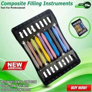 10pcs Set Dental Composite Filling Instruments Silicon Handle & Cassette - Picture 1 of 5
