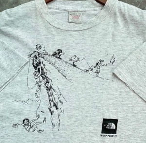 Vintage 90s The North Face Warranty Many Happy Returns T Shirt - Picture 1 of 8