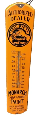 Vtg Martin-Senour Monarch Paint Metal Sign Ad by H.D. Beach Sign circa 1930’s - Image 1 of 4