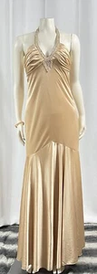 Xoxo Womens Sequins Halter Padded Prom Formal Evening Dress Juniors Size M - Picture 1 of 9