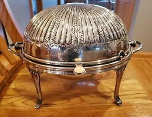 Vintage Atkin Bro Sheffield Silver-plated English Buffet/Server Dome Swivel Lid  - Picture 1 of 9