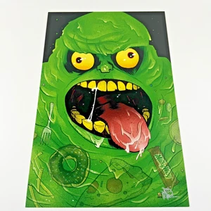 Signed Movie Poster Print Ghostbuster Slimer Art Monograph Justin Peterson RARE - Picture 1 of 14