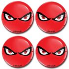 4x 70mm 3D Stickers Alloy Wheel Centre Cap Car Decals No Fear Eyes Badge Red