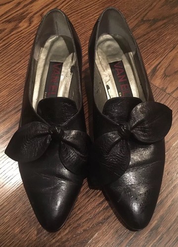 VANS Scarpe Van Eli West 8 5 M Chic Lux nere in vera pelle con fiocchi