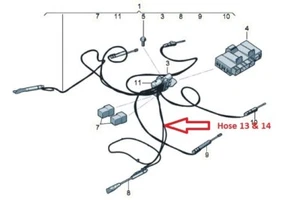 Bentley Continental GTC Offside Hauptram Hydraulikdachschläuche 13/14 3W7871789 - Bild 1 von 2