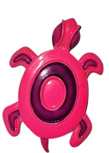 Broche/Pin Vintage Firmado JJ Jonette Tortuga Rosa Caliente y Púrpura - Imagen 1 de 8