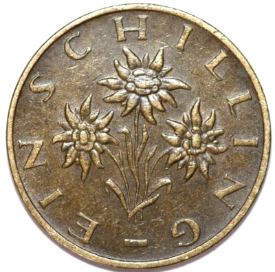 Austria  1976   Schilling, Edelweiss Flower- Foreign Coin 22.5mm - Image 1 of 2