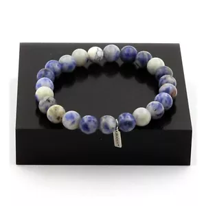 Armband Perlen Sodalith + Howlith 8 Mm. Made IN Frankreich - Bild 1 von 3