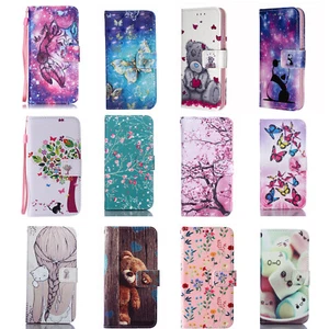 FLIP WALLET PU LEATHER CASE STAND COVER FOR SAMSUNG GALAXY PHONES - Picture 1 of 30