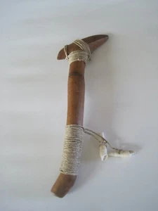 Samoan ADZE Tool Wood Shells Rope 19" GUC - Picture 1 of 7