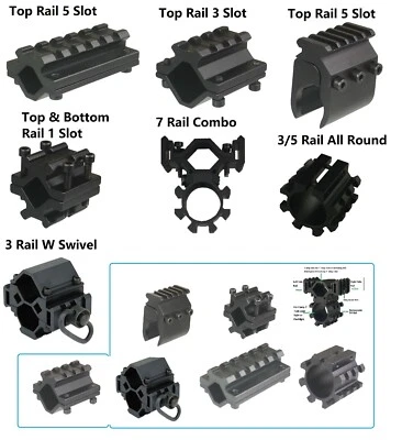 Universal Clamp On Picatinny Weaver Rail Accessory Barrel Mount Selections   - Image 1 of 4