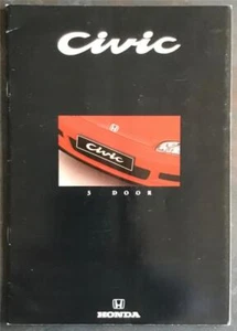 HONDA CIVIC 3 DOOR Car Sales Brochure c1992 1.3DX 1.5VEi 1.5LSi 1.6ESi & 1.6VTi - Picture 1 of 5