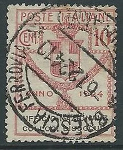 1924 REGNO USATO PARASTATALI UFFICIO NAZIONALE COLLOC DISOCCUP 10 CENT - M41-9 - Foto 1 di 1