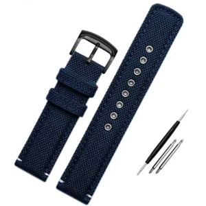 20mm Nylon Canvas Leather Khaki Army For Citizen AW5005 AW1365 Strap Watchband - Picture 1 of 19