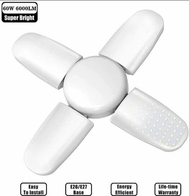 LED Basement Lights,6000LM 60W Led Garage Lights - Image 1 of 4