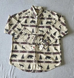 Men's Woolrich Button Up Aztec Horse, Deer & Bear Design Size Large - Picture 1 of 7