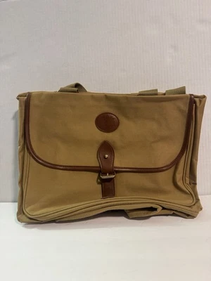 Vintage Polo Ralph Lauren Shoulder Laptop Messenger Bag Beige Leather Straps - Image 1 of 4