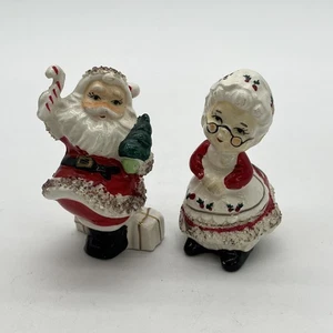 Vintage Mid-Century Santa & Mrs. Claus 3.5” Ceramic Salt & Pepper Shakers Japan - Picture 1 of 16