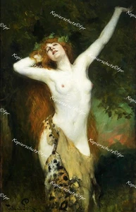 Ferdinand Leeke Bacchantin Akt Erotik Dionysos Jugendstil Bachus Wein Dionysos - Bild 1 von 1