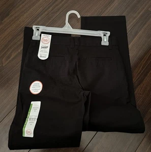 Boys Wonder Nation Straight Black Pants Uniform Scotchgard 12 New - Picture 1 of 2