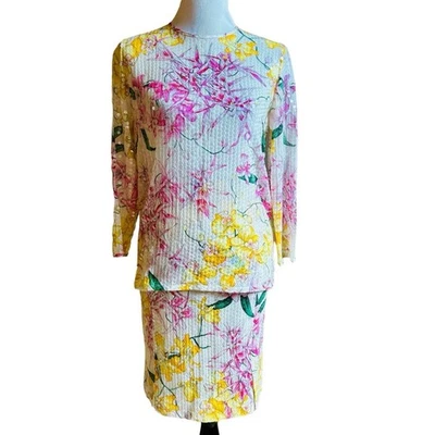 Valentino Miss V two piece skirt set sequin floral sz 10 - Image 1 of 4