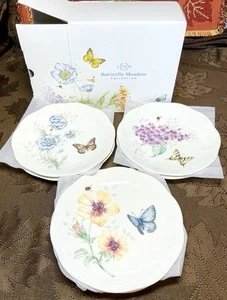 Lenox Butterfly Meadow 6” Party Plate Set Of 6 New Unused - Picture 1 of 6