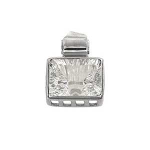 Bergkristall Anhänger Rechteck 3cm rhodiniert facettiert Edelstein Schmuck - Bild 1 von 1