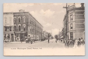 Postcard Washington Street, Marion, Indiana, IN 1907 - Picture 1 of 2
