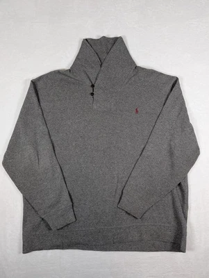 Polo Ralph Lauren Suéter Para Hombres 3XLT Gris Chal Cuello Botón Pullover Foto 1 de 4