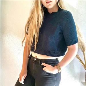 THEORY Manav Türkis Türkis Türkis Crop Cropped Web Strick Pullover Zipper Sweater S - Bild 1 von 8