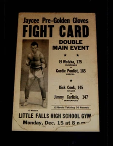 1947 boxing poster WOTZKA GORDIE POULIOT COOK CARLISLE MINNEAPOLIS MINNESOTA - Picture 1 of 1