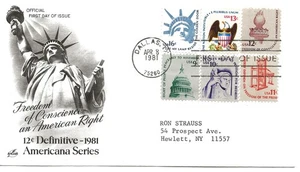 US Scott #1594, First Day Cover 4/8/81 Dallas COMBO Freedom - Picture 1 of 1
