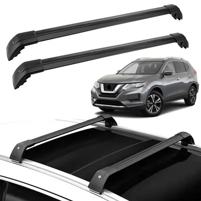 Barras transversales de techo para Nissan Rogue X-Trail 2014-2020 rieles de aluminio bloqueables Foto 1 de 4