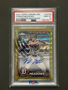 2024 Topps Chrome Update Parker Meadows #ACPM Gold Wave Auto RC  #/50 PSA 10 - Picture 1 of 1