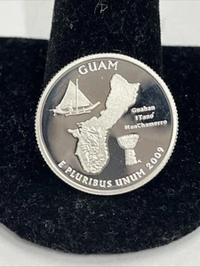 2009 S Guam 90% SILVER "PROOF" Territory Quarter US Mint - Picture 1 of 2