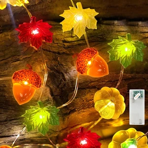 Catena Luminosa a LED Da 2 M, 20 LED, a Forma Di Zucca, Foglie D'Acero, Glande D - Foto 1 di 12