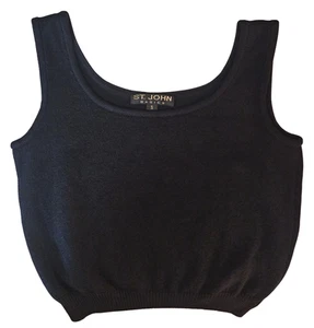 Vintage St John Basics Santana Strick ärmelloses Top Tank Shell schwarz Gr. Small neuwertig - Bild 1 von 1