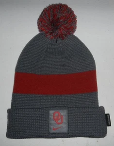 Oklahoma University OU Sooners Logo grau & weinrot Winter Beanie Bommelmütze Kappe Nike - Bild 1 von 4