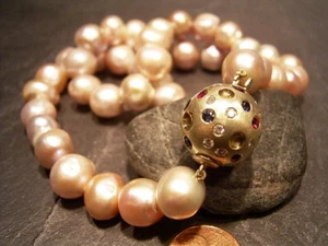 DISEÑO MADURO - MEJORES PERLAS COLLAR BRILLANTE - ORO 585 - RICO OCUPADO - Imagen 1 de 2