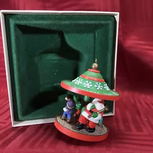 1983 Hallmark Merry Go Round Carousel Santa and Elf Christmas Ornament #6 - Picture 1 of 8