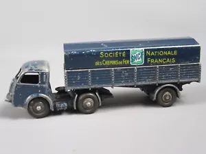 B642 Vintage 1952 Dinky 32AB France Panhard Movic Bâche SNCF Remorque Bleu 1:55 - Imagen 1 de 19
